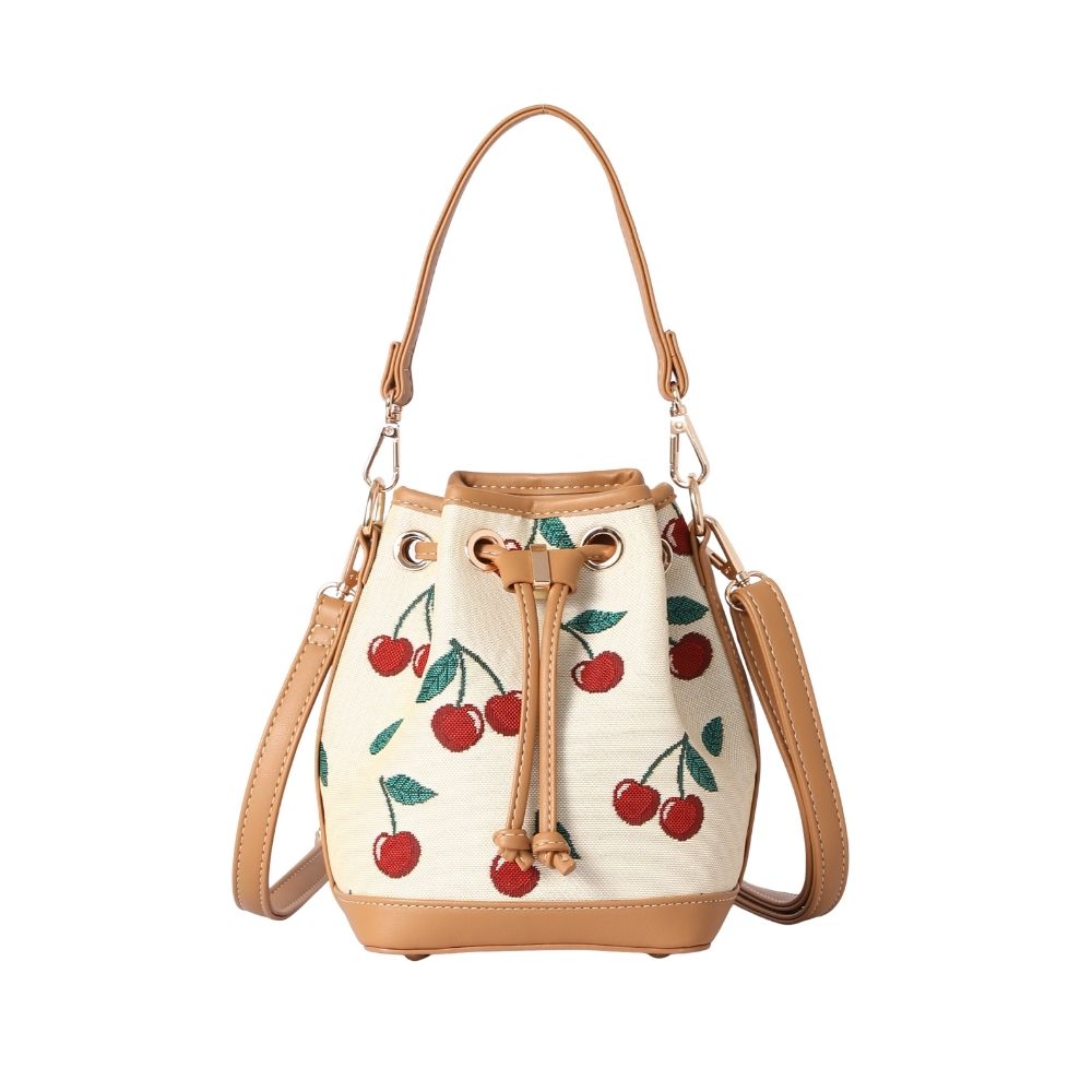 Cherry Cream Bucket Handbag