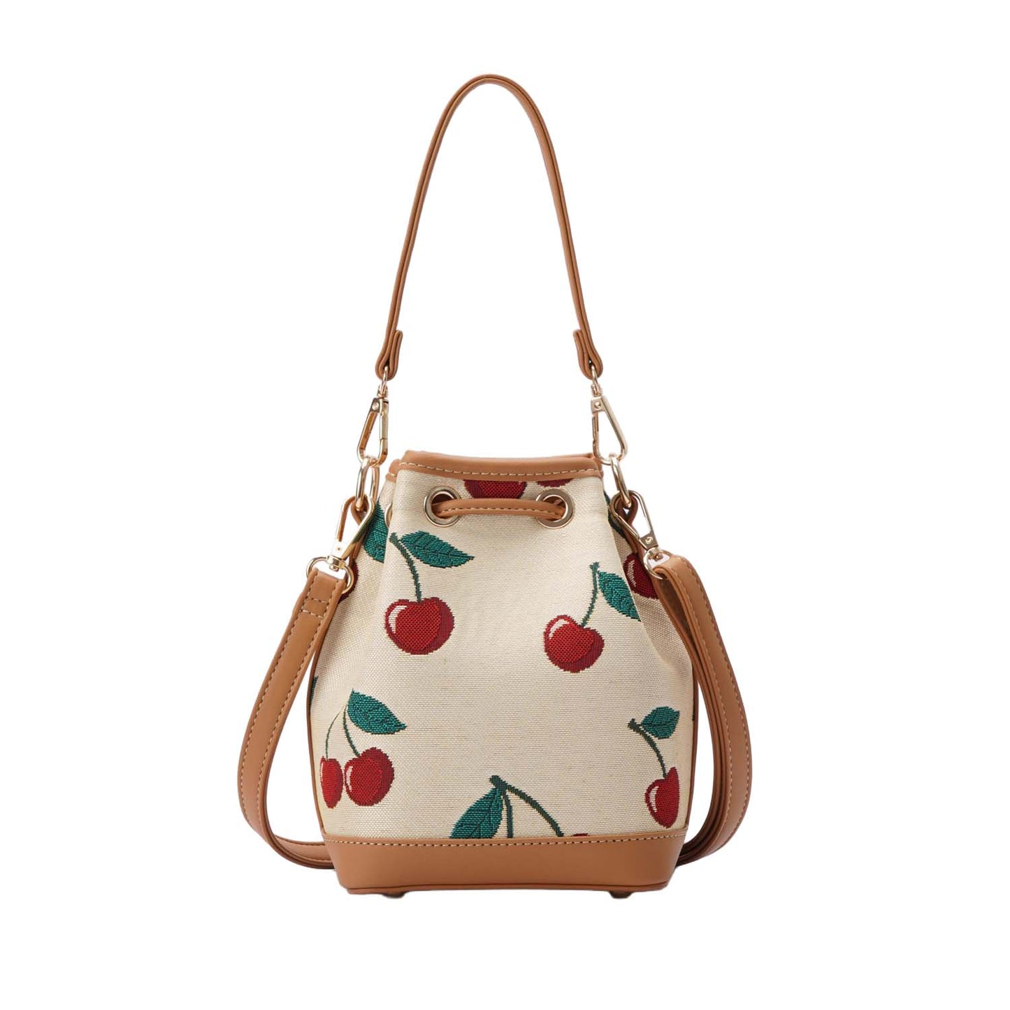 Cherry Cream Bucket Handbag