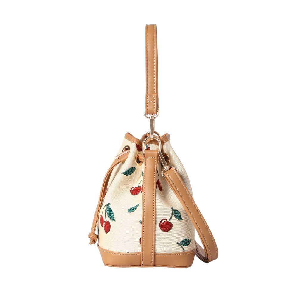 Cherry Cream Bucket Handbag