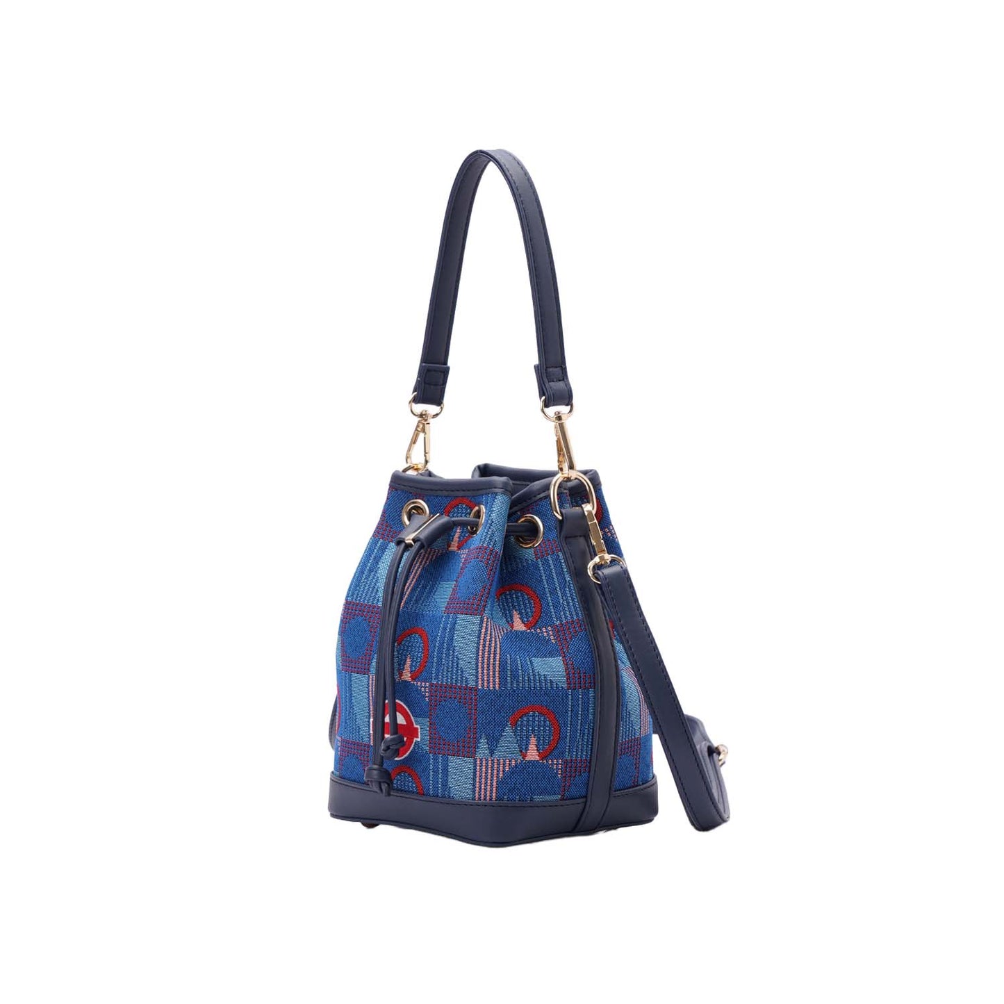 Bucket Handbag TfL Piccadilly Moquette Red Roundel