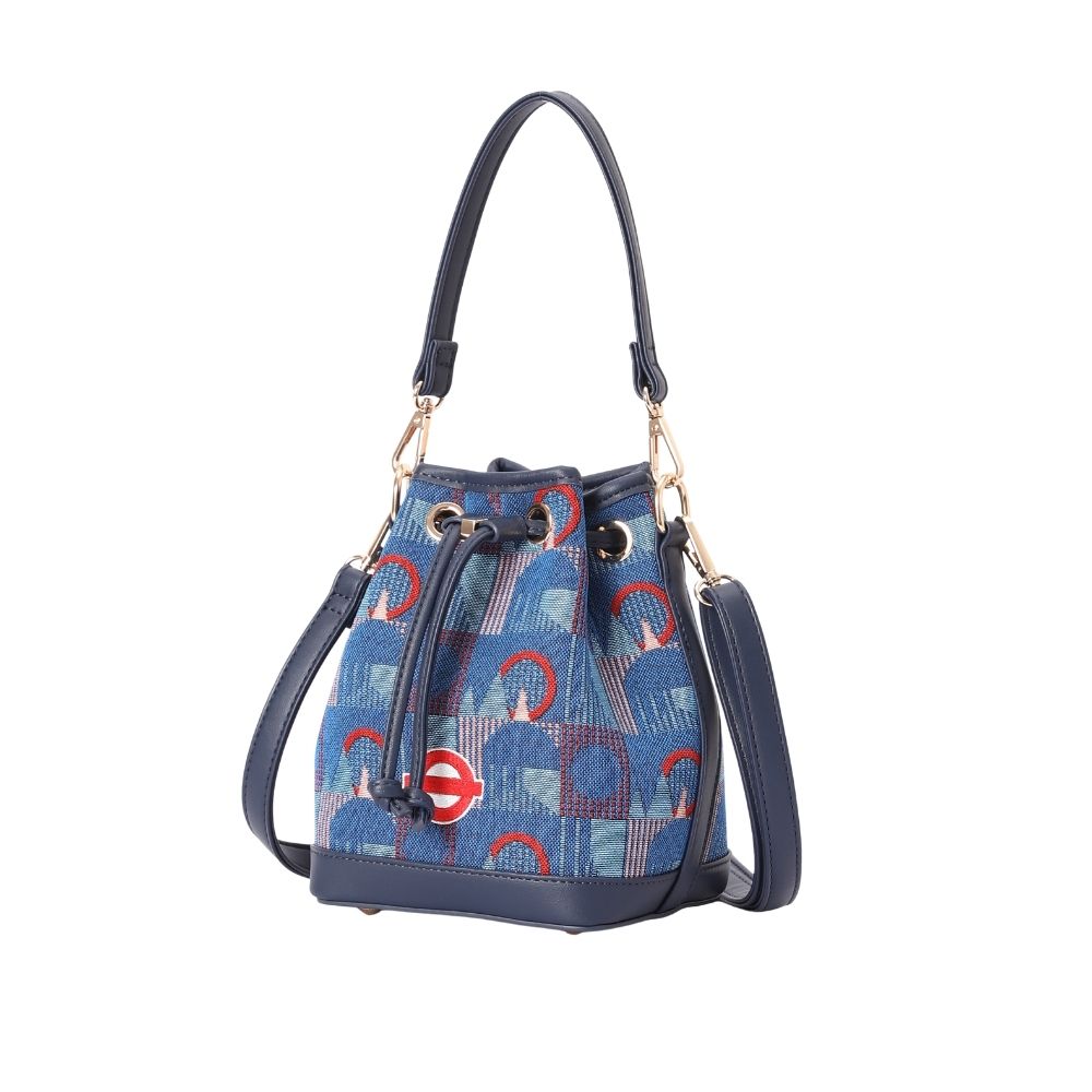 Bucket Handbag TfL Piccadilly Moquette Red Roundel