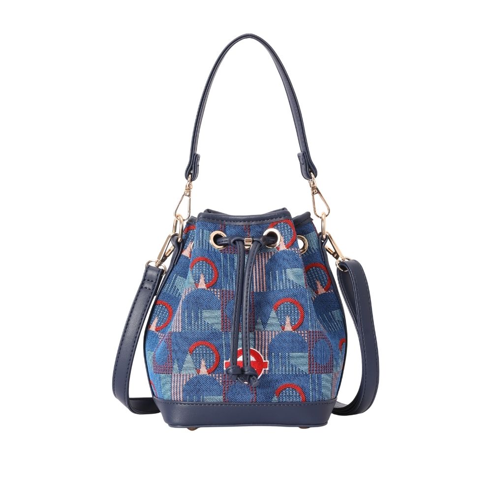 Bucket Handbag TfL Piccadilly Moquette Red Roundel
