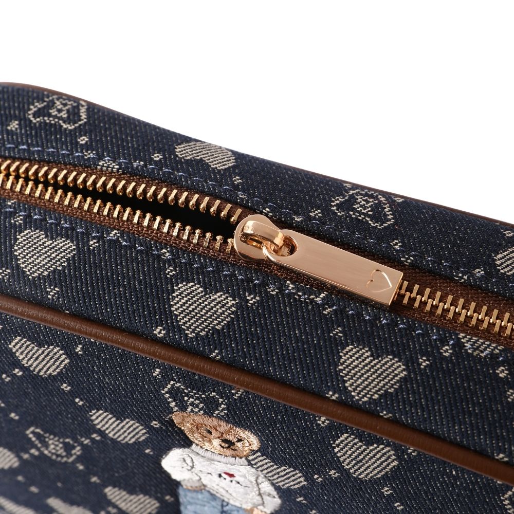 B-Loved Bear Blue Denim Camera Crossbody Bag