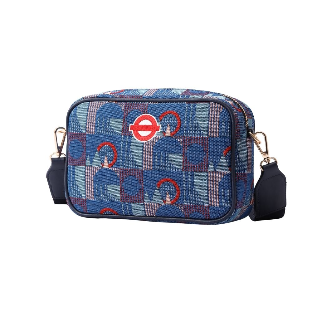 TfL Piccadilly Moquette Red Roundel Camera Crossbody Bag