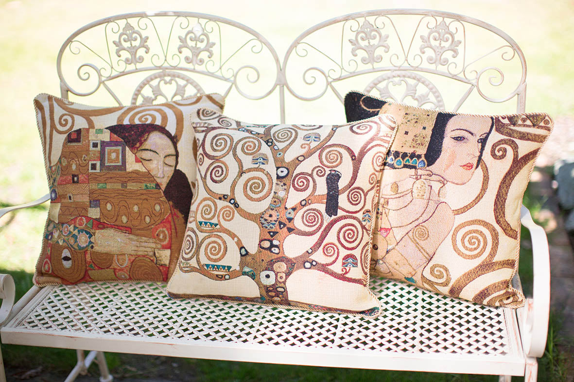 Gustav Klimt Tree of Life Kiss Pillowcase/ Cushion Cover 18 x 18 inch