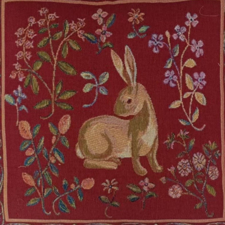 Cushion Cover Art Rabbit Dark Red Pillowcase 18 x 18 inch