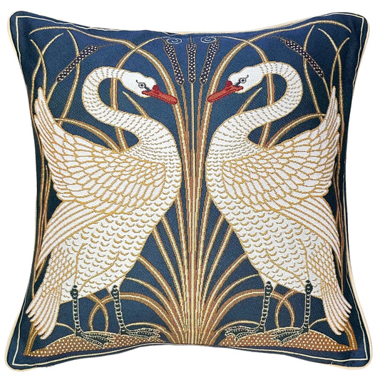 Walter Crane Swan Pillowcase/Cushion Cover 18 x 18 inch