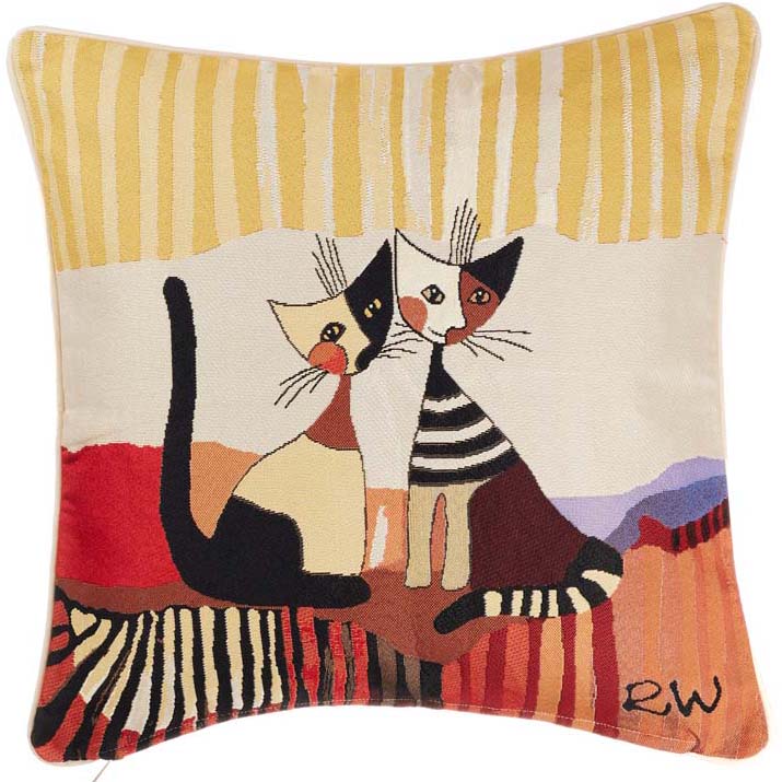 Cappia Cat Rosina Cat Design Home Pillow Case/ Cushion Cover 18x18 Inch
