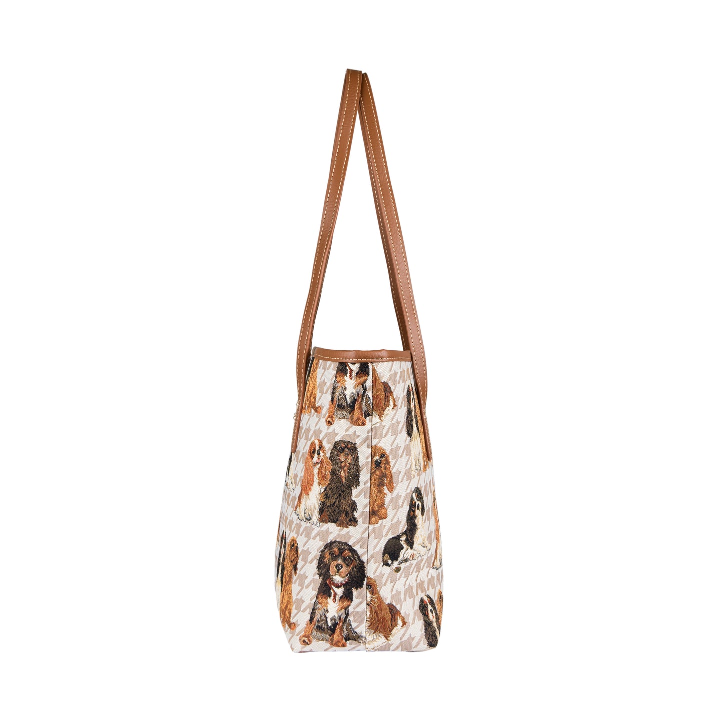 King Charles Cavalier Spaniel Dog Brown Shoulder Tote Bag