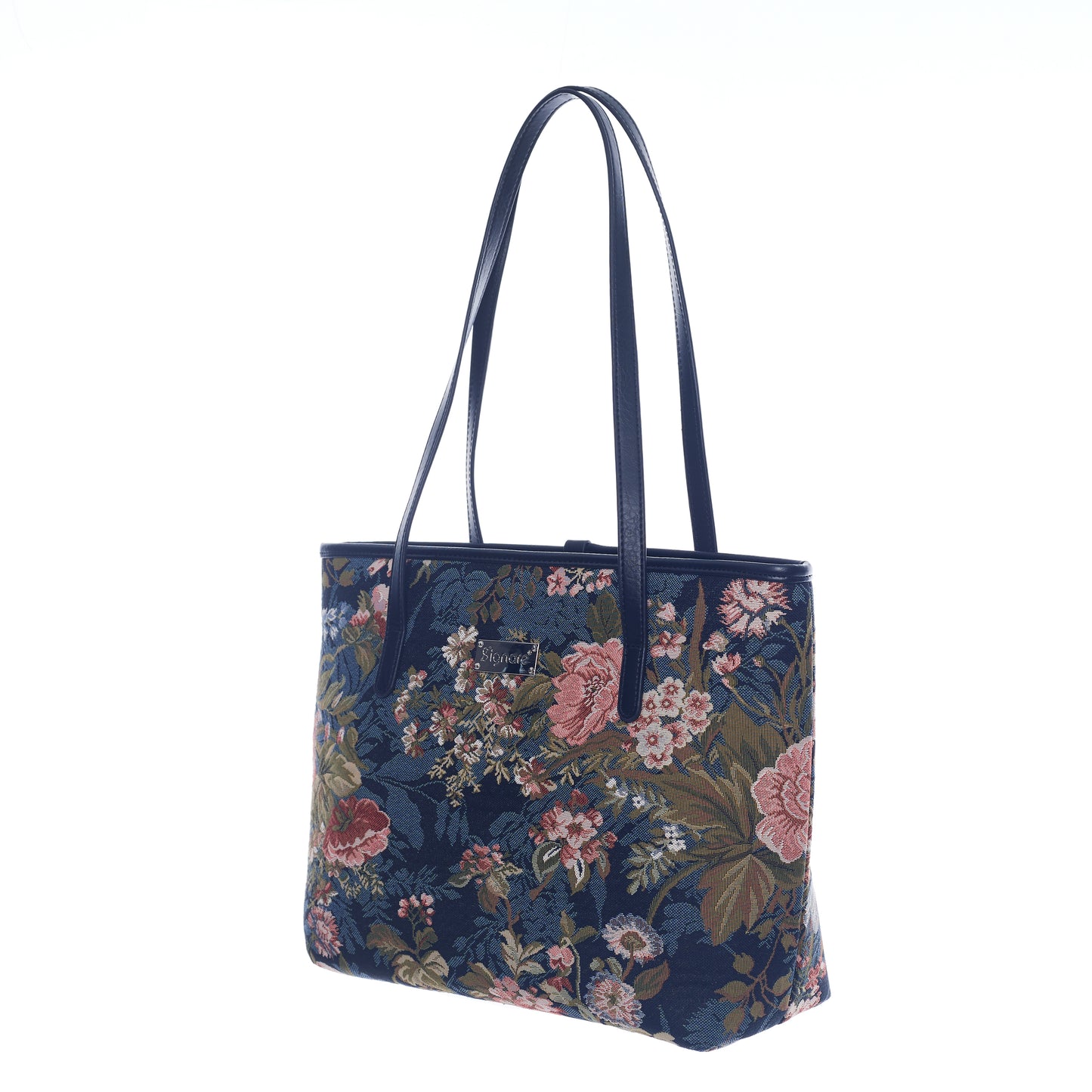 Peony Floral Green Shoulder Tote Bag