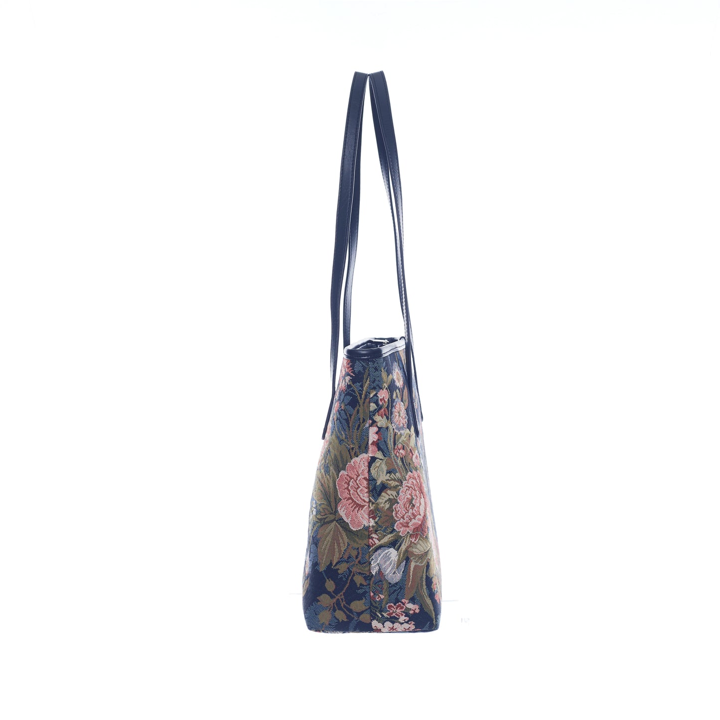 Peony Floral Green Shoulder Tote Bag