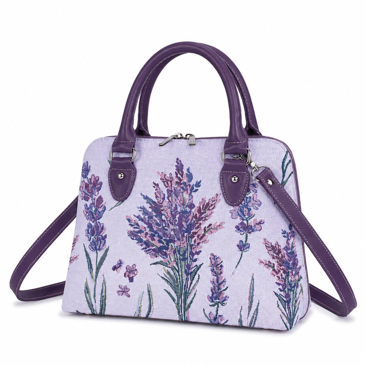 Lavender Convertible Top Handle Bag