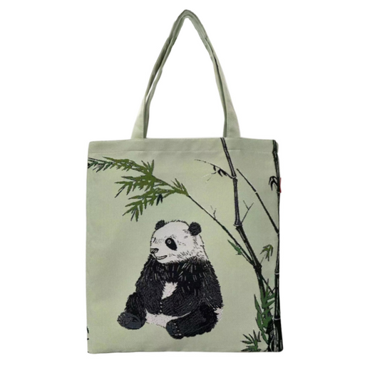 Panda Green Flat Bag