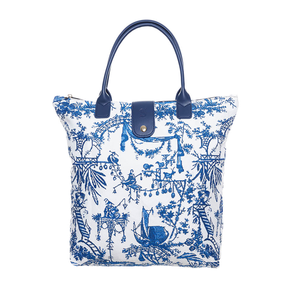 The British Museum Chinoiserie Blue Folding Bag