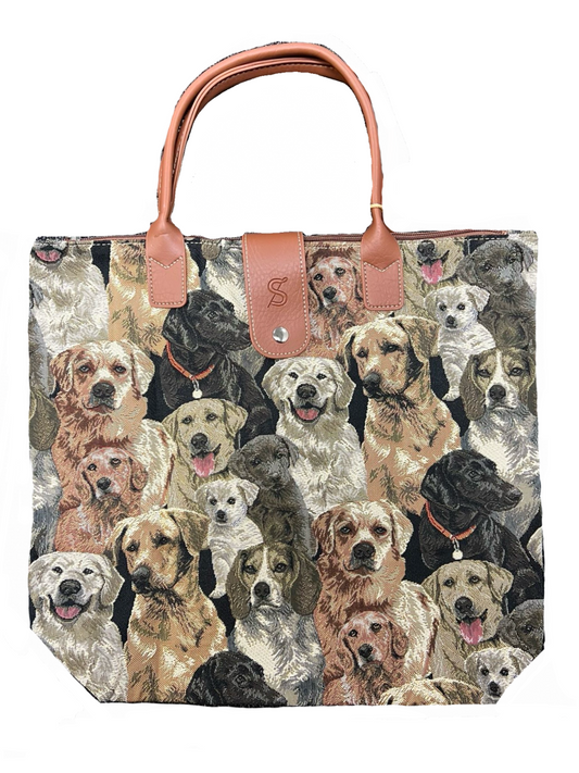 Labrador Dog Brown Folding Bag