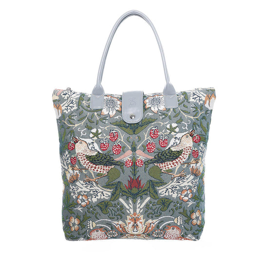 William Morris Strawberry Thief Grey Folding Bag