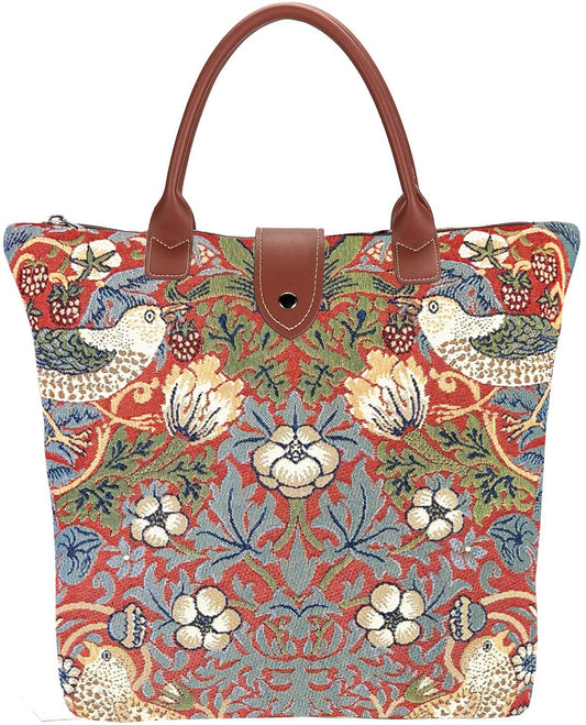 Strawberry Thief Red Folding Bag