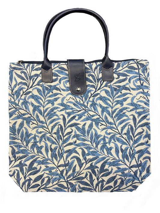 William Morris Willow Bough Floral Blue Folding Bag