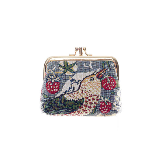 Strawberry Thief Grey Frame Purse for Coins