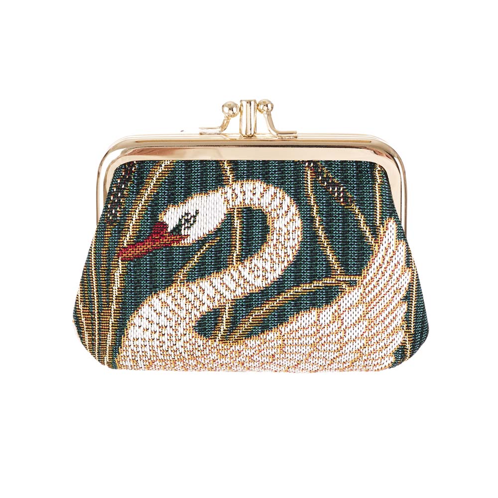 Swan, Rush and Iris Coin Clasp Frame Purse