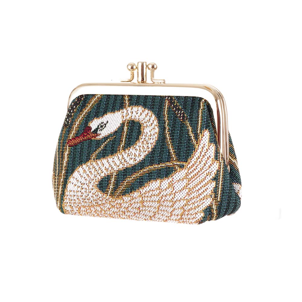 Swan, Rush and Iris Coin Clasp Frame Purse