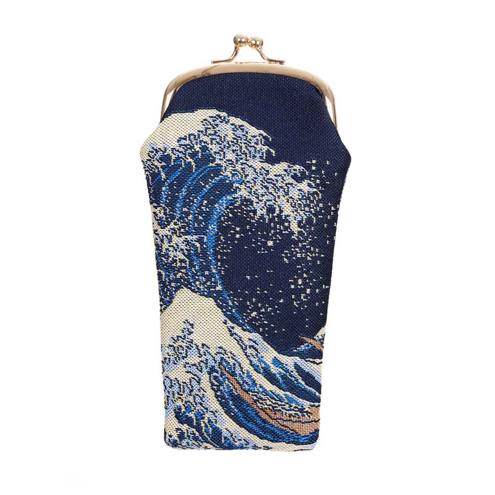 Great Wave off Kanagawa Navy Blue Glasses Pouch/ Case