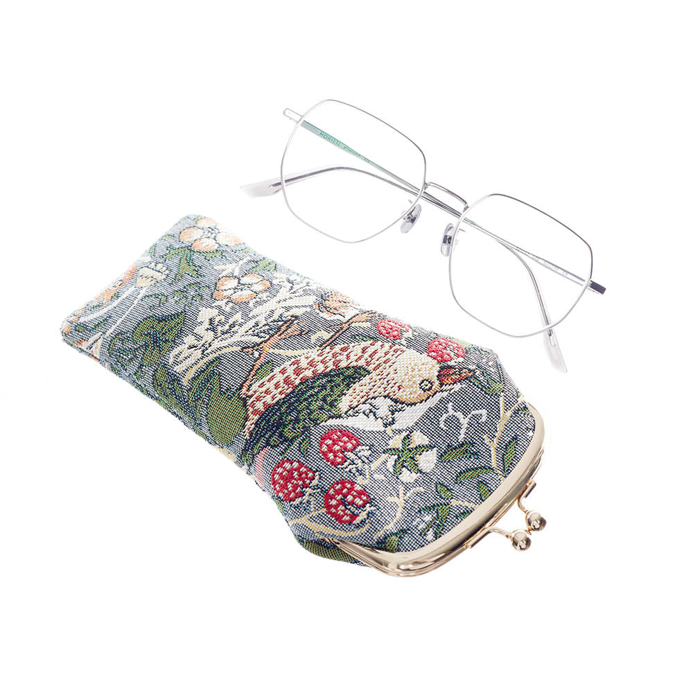 William Morris Strawberry Thief Grey Glasses Pouch/ Case