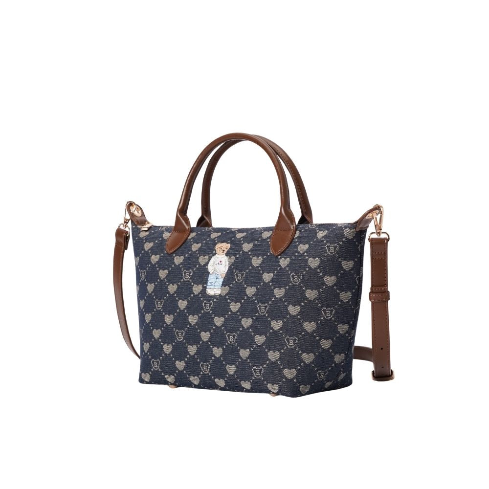 B-Loved Bear Denim Blue Grab Handle Handbag