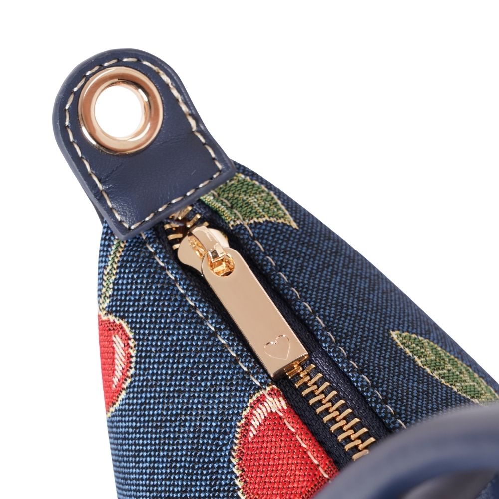 Cherry Denim Blue Grab Handle Handbag