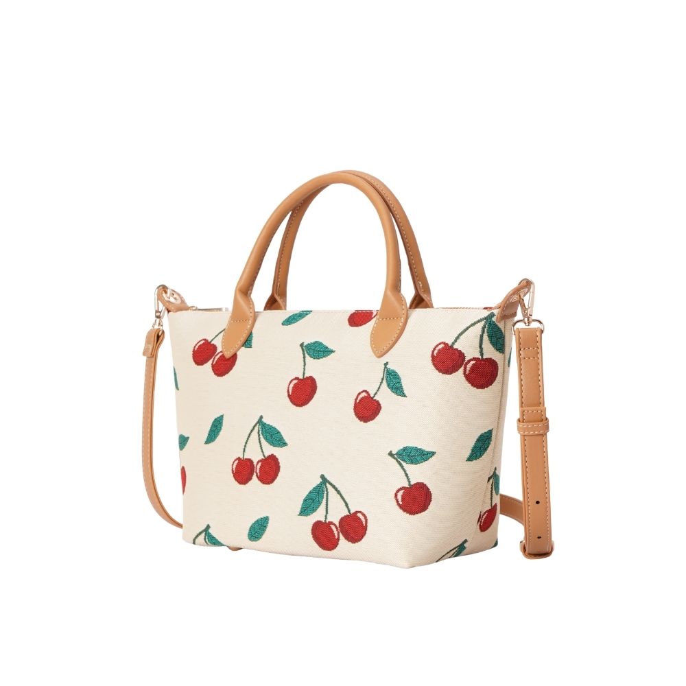 Cherry Cream Grab Handle Handbag
