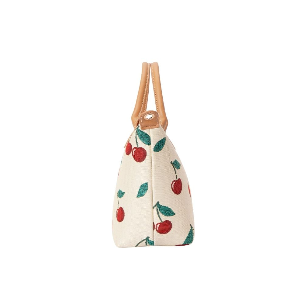 Cherry Cream Grab Handle Handbag