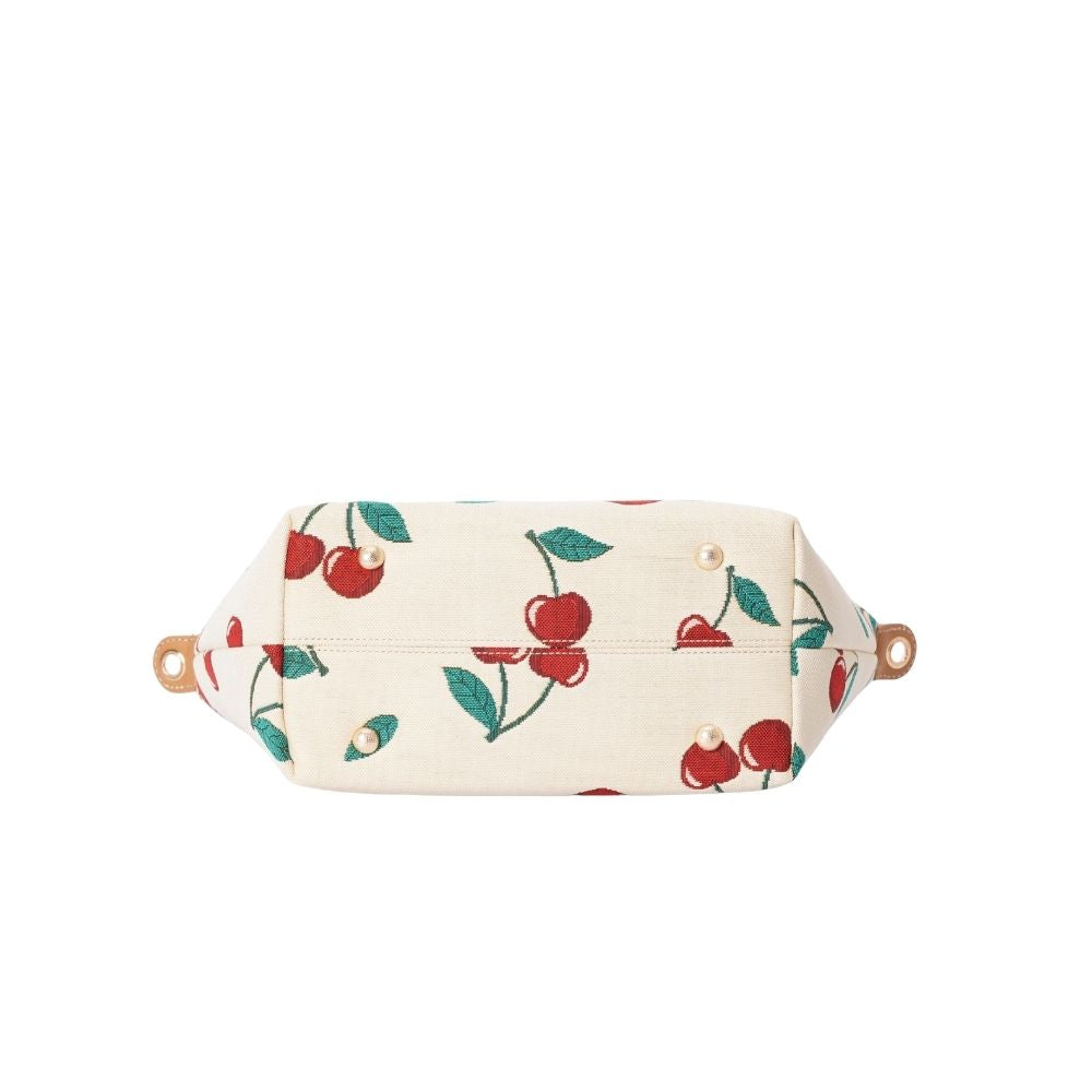Cherry Cream Grab Handle Handbag