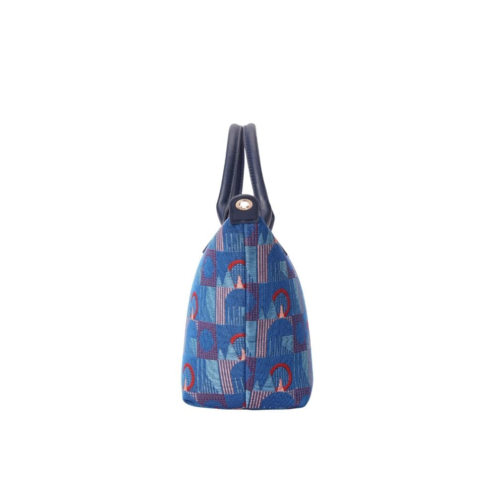 TfL Piccadilly Moquette Red Roundel Grab Handle Handbag