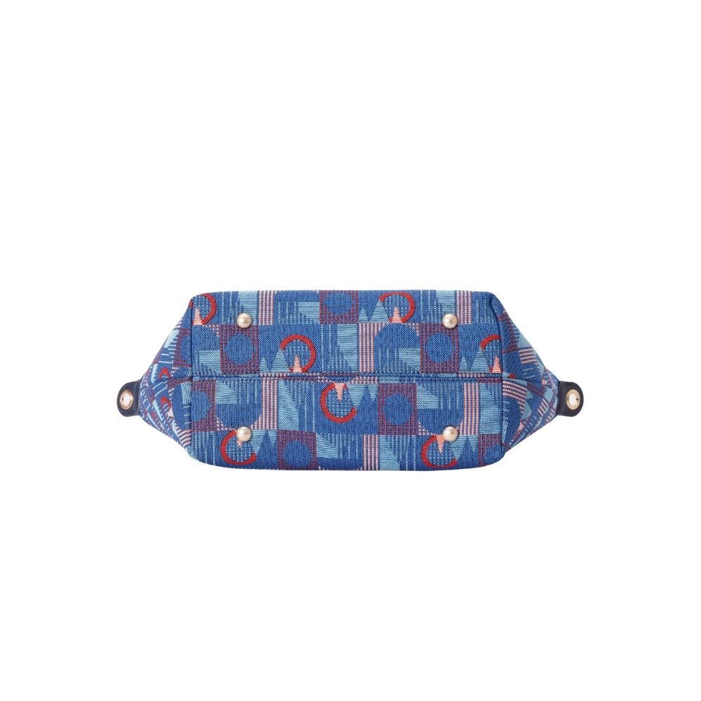 TfL Piccadilly Moquette Red Roundel Grab Handle Handbag