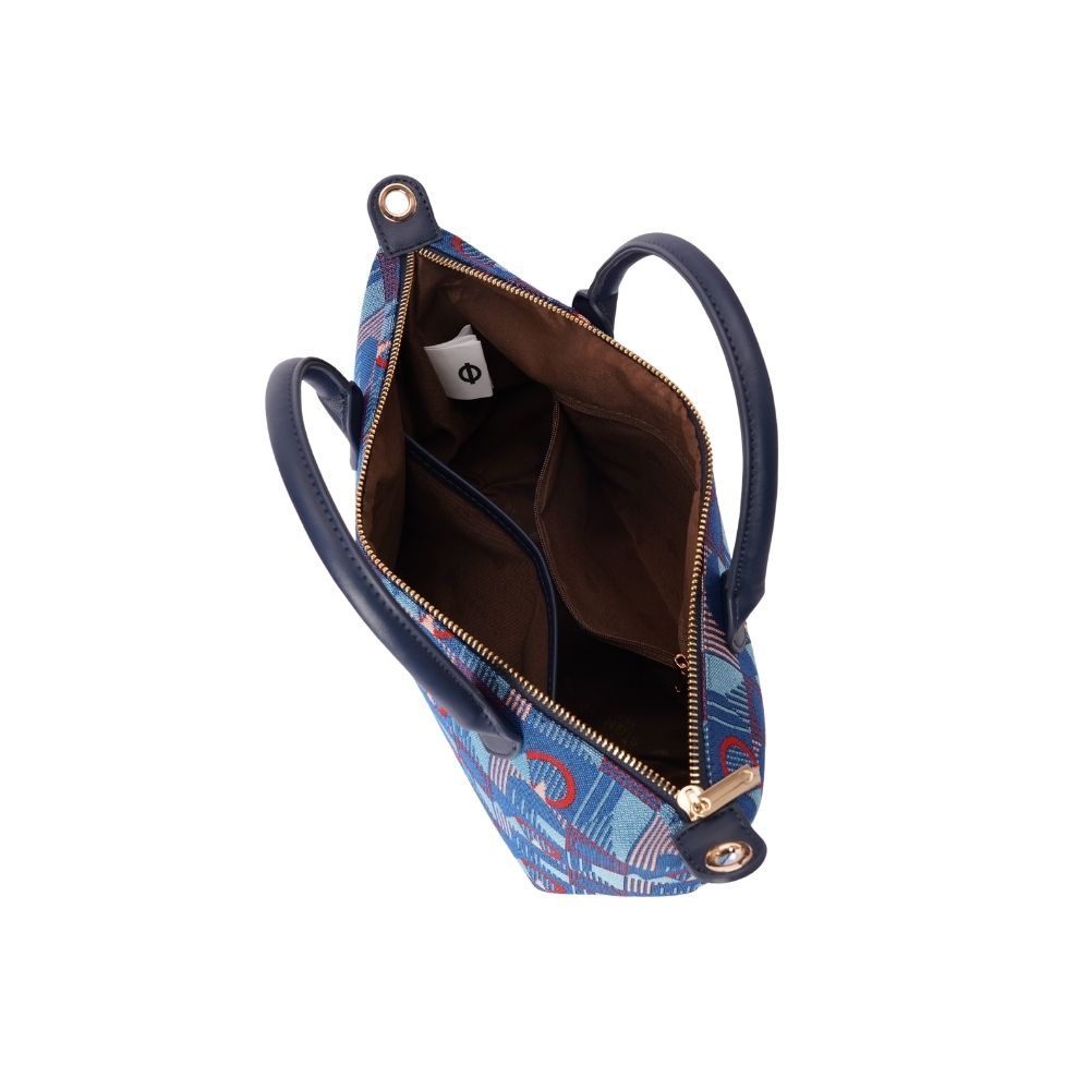 TfL Piccadilly Moquette Red Roundel Grab Handle Handbag