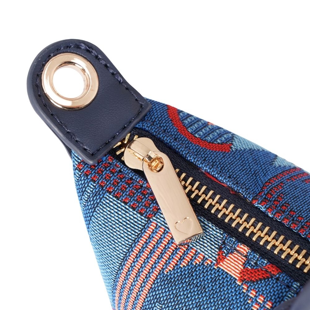 TfL Piccadilly Moquette Red Roundel Grab Handle Handbag