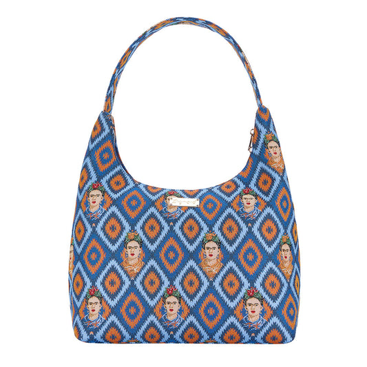 Frida Kahlo Icon Blue Hobo Handbag Shoulder Bag