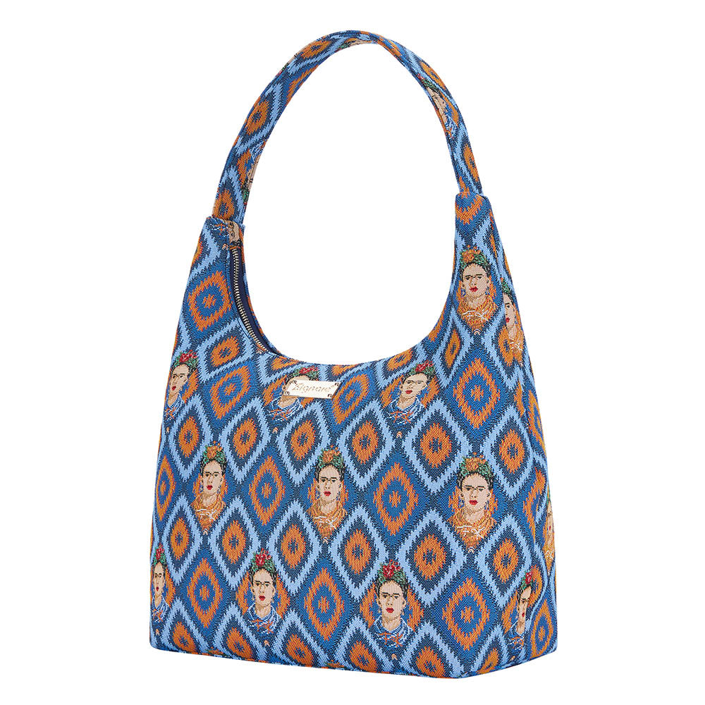 Frida Kahlo Icon Blue Hobo Handbag Shoulder Bag