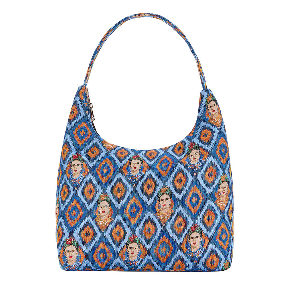 Frida Kahlo Icon Blue Hobo Handbag Shoulder Bag