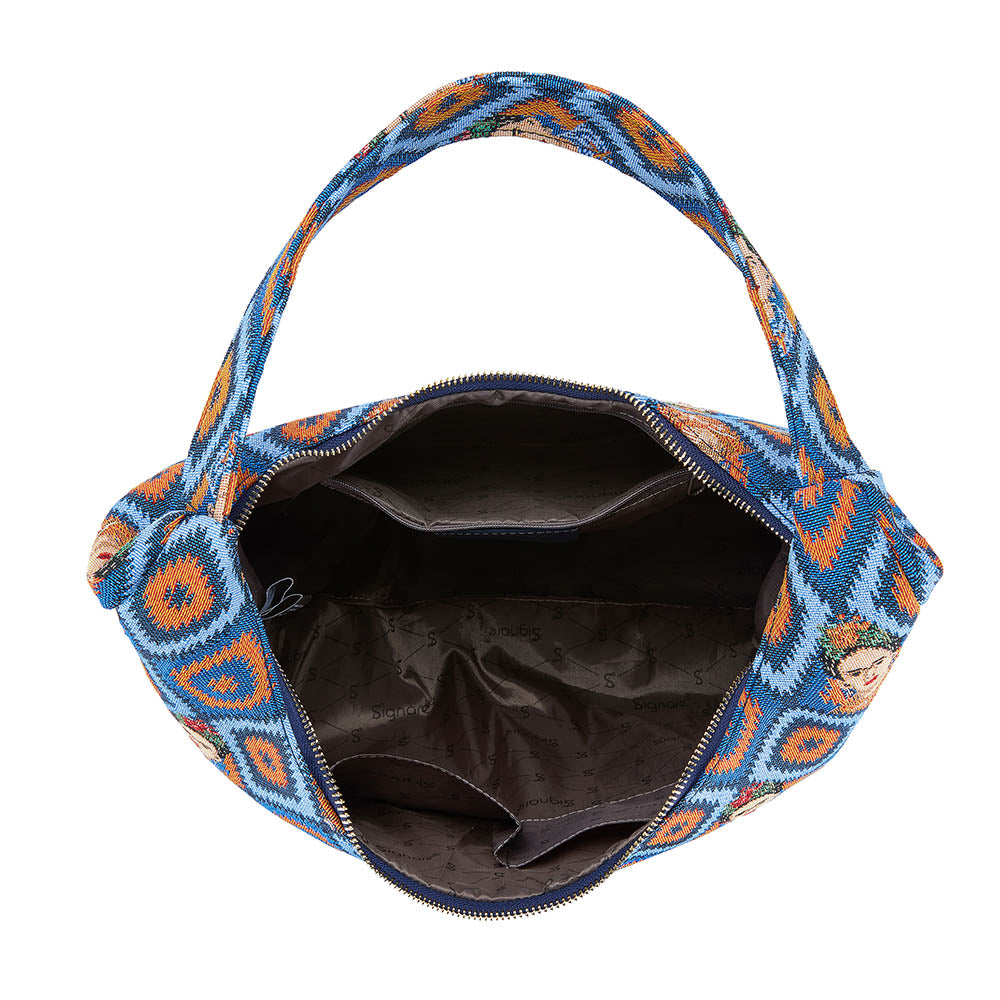 Frida Kahlo Icon Blue Hobo Handbag Shoulder Bag