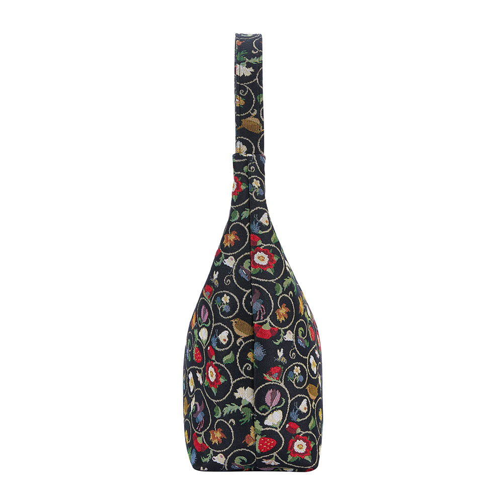 Jacobean Dream Black Hobo Handbag Shoulder Bag