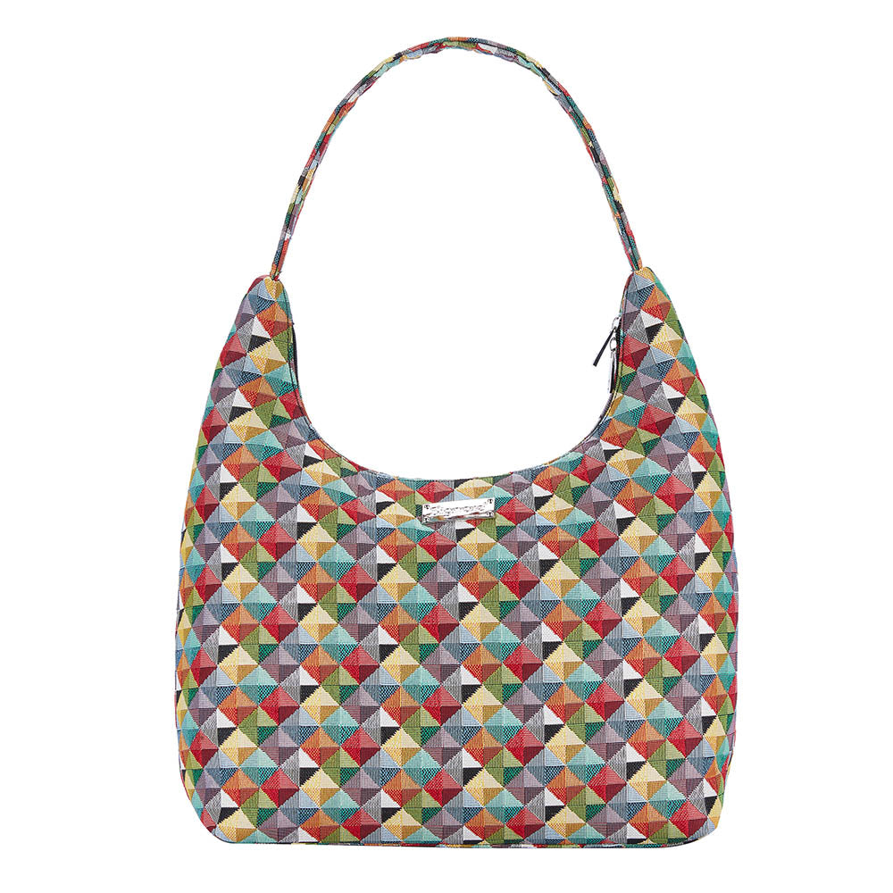 Multicolor Triangle Hobo Handbag Shoulder Bag