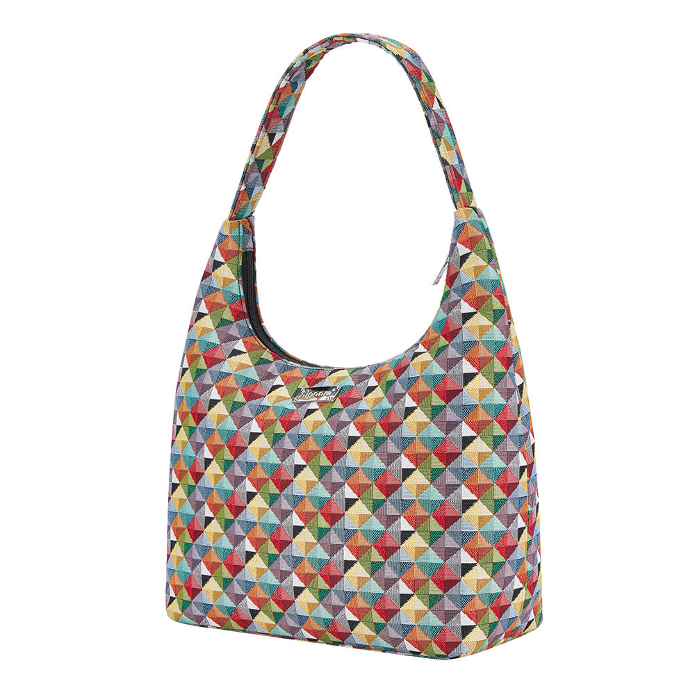 Multicolor Triangle Hobo Handbag Shoulder Bag