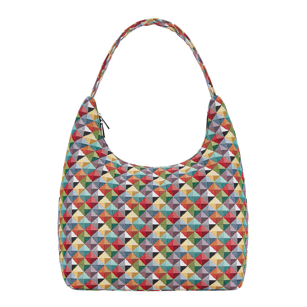 Multicolor Triangle Hobo Handbag Shoulder Bag