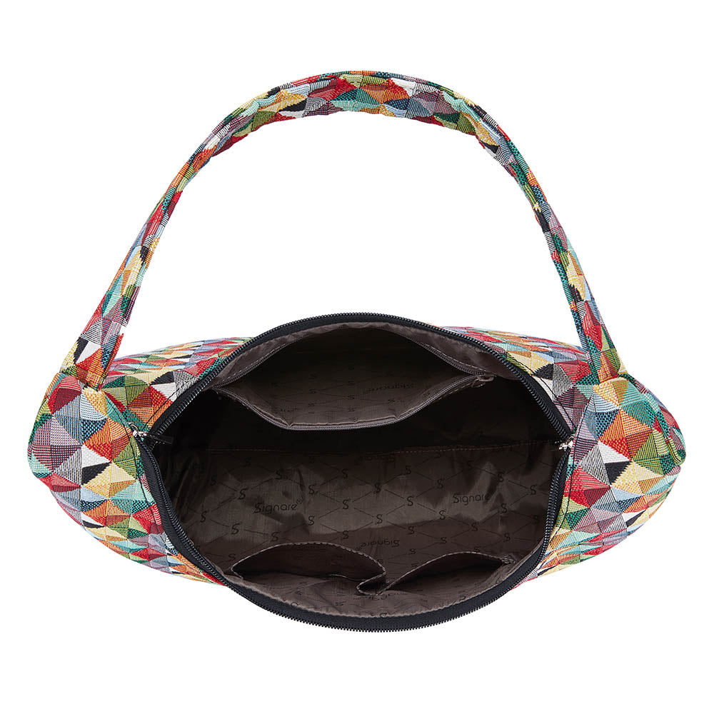 Multicolor Triangle Hobo Handbag Shoulder Bag