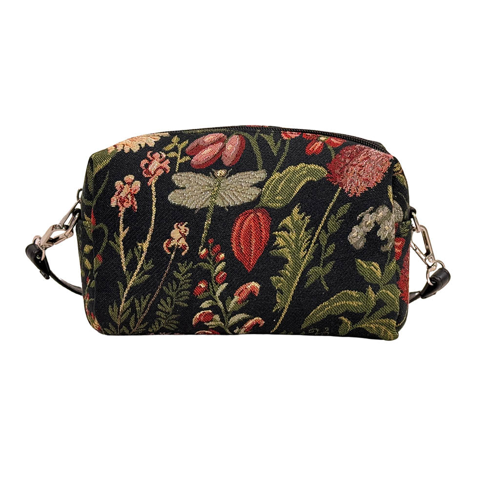 Morning Garden Black Hip Length Shoulder Bag