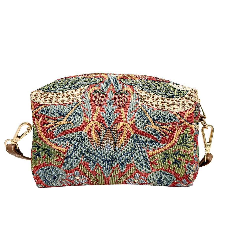 William Morris Strawberry Thief Red Hip Length Shoulder Bag