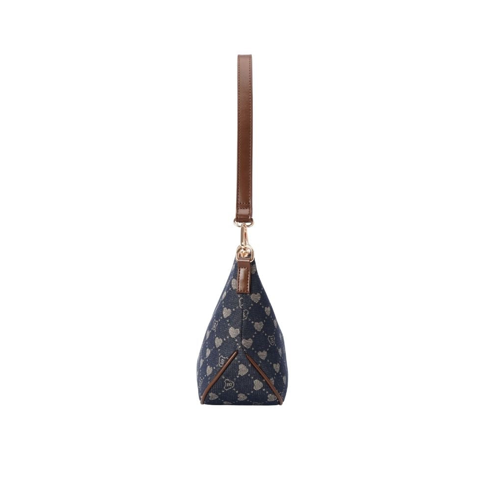 B-Loved Bear Denim Blue Moon-Shaped Underarm Handbag