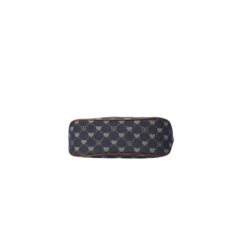 B-Loved Bear Denim Blue Moon-Shaped Underarm Handbag