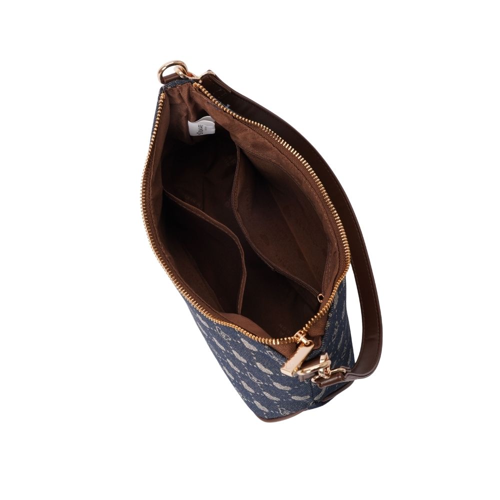 B-Loved Bear Denim Blue Moon-Shaped Underarm Handbag